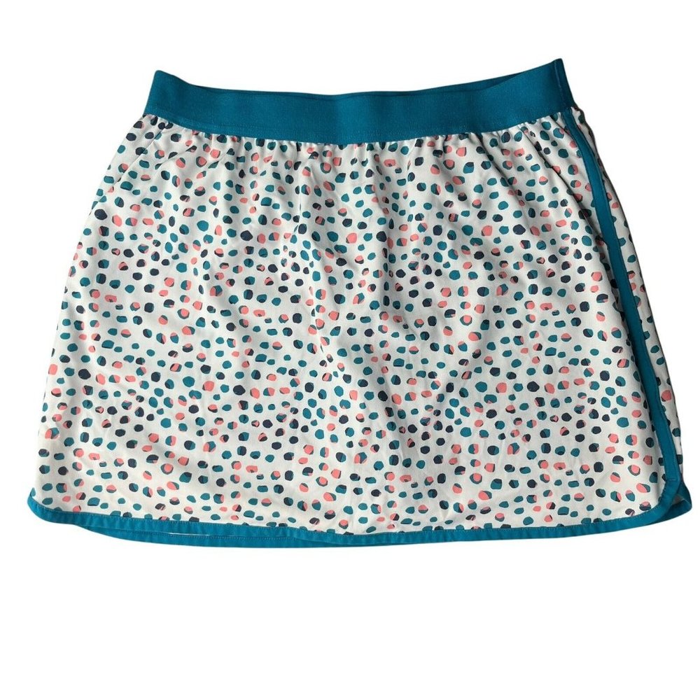 Slazenger womens golf tennis skirt skort XL white blue athletic pull on dots